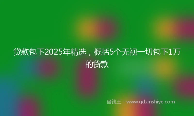 贷款包下2025年精选，概括5个无视一切包下1万的贷款