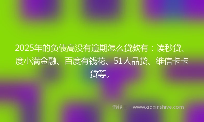 2025年的负债高没有逾期怎么贷款有：读秒贷、度小满金融、百度有钱花、51人品贷、维信卡卡贷等。