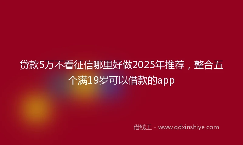 贷款5万不看征信哪里好做2025年推荐，整合五个满19岁可以借款的app