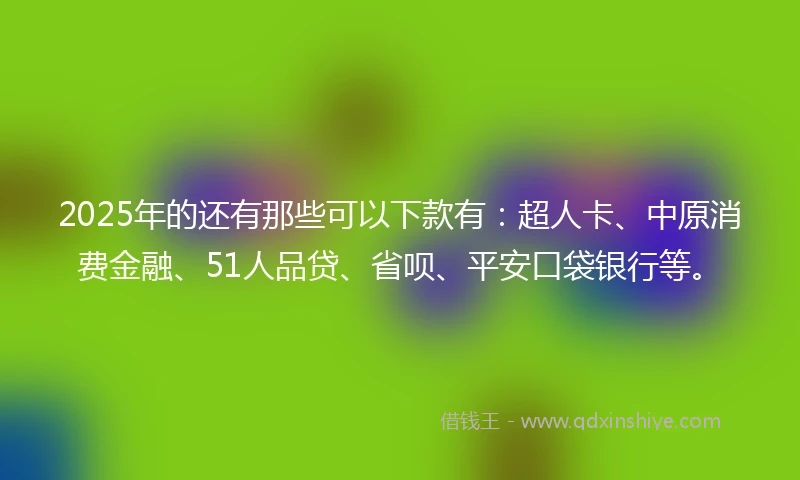 2025年的还有那些可以下款有：超人卡、中原消费金融、51人品贷、省呗、平安口袋银行等。