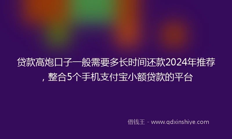 贷款高炮口子一般需要多长时间还款2024年推荐，整合5个手机支付宝小额贷款的平台