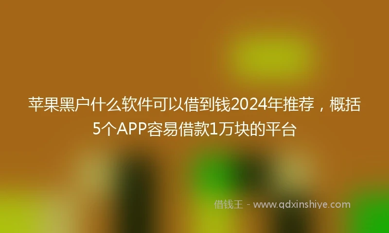 苹果黑户什么软件可以借到钱2024年推荐，概括5个APP容易借款1万块的平台