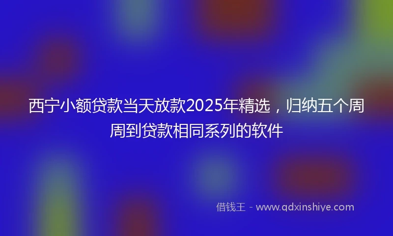 西宁小额贷款当天放款2025年精选，归纳五个周周到贷款相同系列的软件