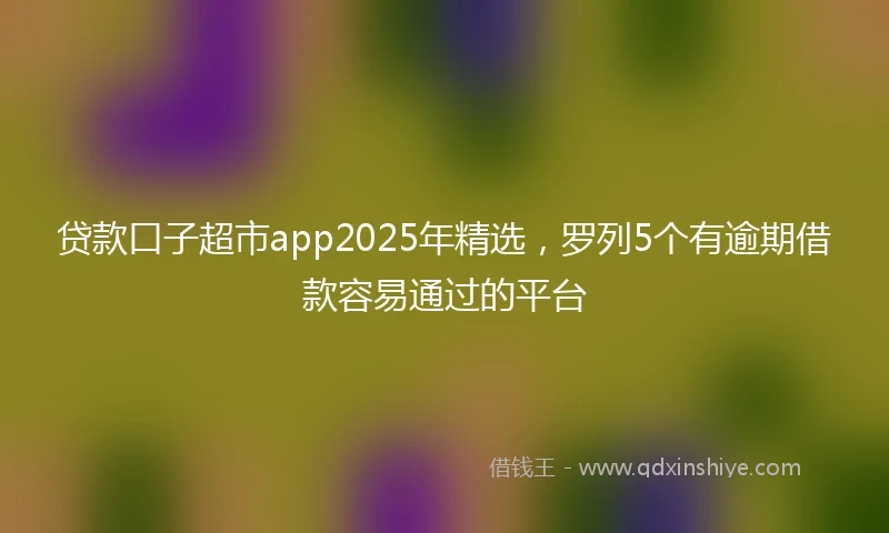 贷款口子超市app2025年精选，罗列5个有逾期借款容易通过的平台