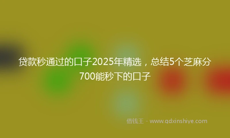贷款秒通过的口子2025年精选，总结5个芝麻分700能秒下的口子