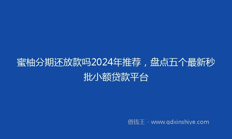 蜜柚分期还放款吗2024年推荐，盘点五个最新秒批小额贷款平台
