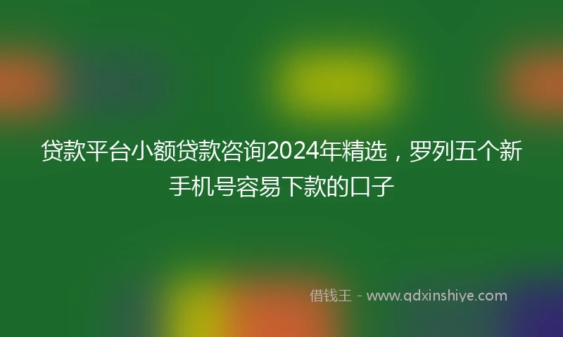 贷款平台小额贷款咨询2024年精选，罗列五个新手机号容易下款的口子