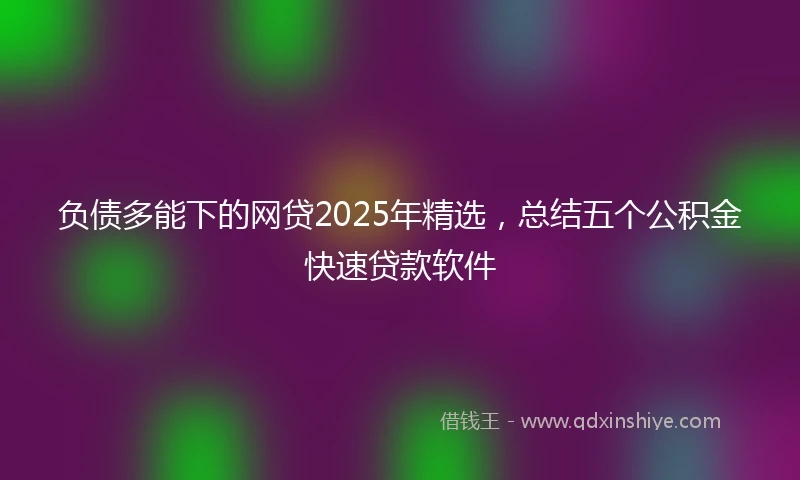 负债多能下的网贷2025年精选，总结五个公积金快速贷款软件