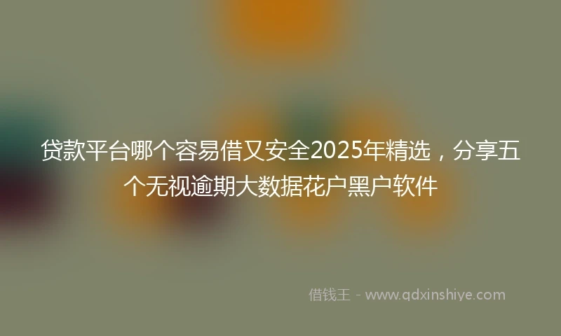 贷款平台哪个容易借又安全2025年精选，分享五个无视逾期大数据花户黑户软件