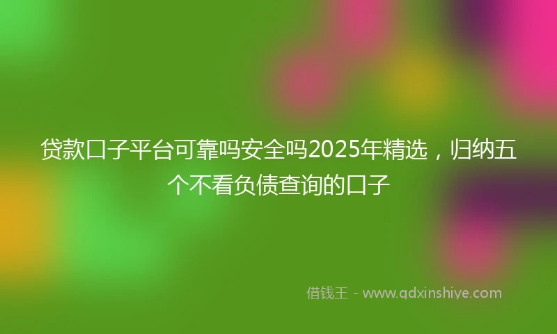 贷款口子平台可靠吗安全吗2025年精选，归纳五个不看负债查询的口子