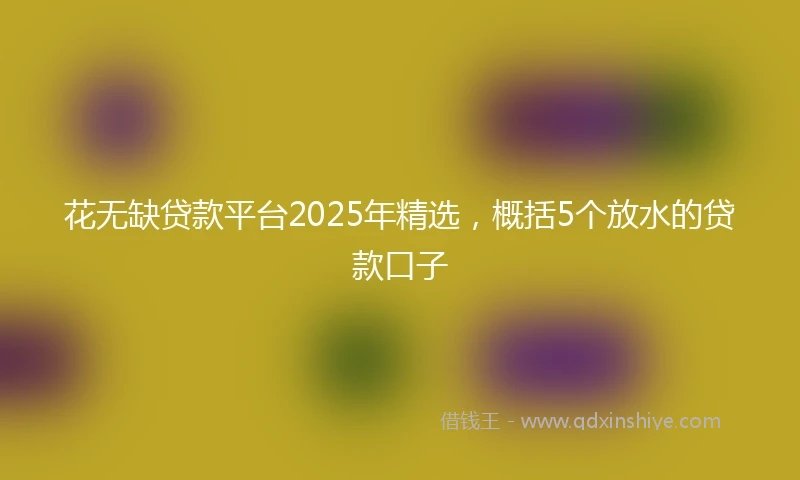 花无缺贷款平台2025年精选，概括5个放水的贷款口子