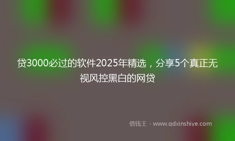 贷3000必过的软件2025年精选，分享5个真正无视风控黑白的网贷