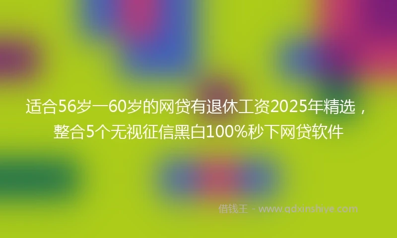 适合56岁一60岁的网贷有退休工资2025年精选，整合5个无视征信黑白100%秒下网贷软件