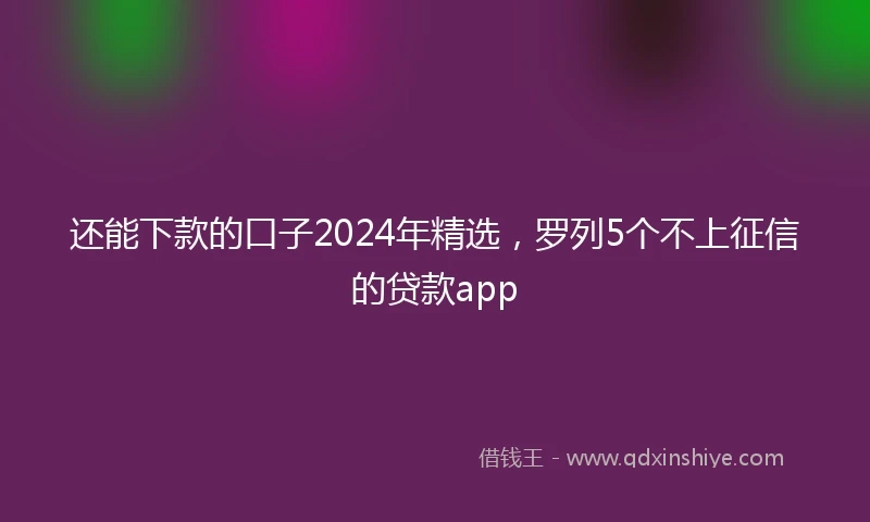 还能下款的口子2024年精选，罗列5个不上征信的贷款app