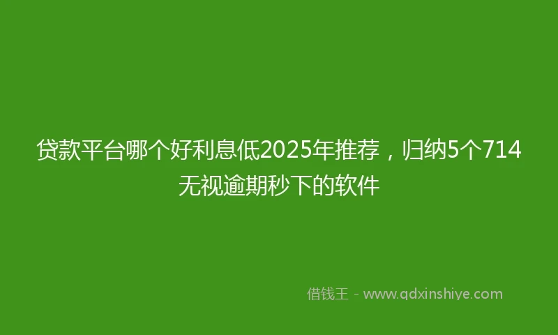 贷款平台哪个好利息低2025年推荐，归纳5个714无视逾期秒下的软件