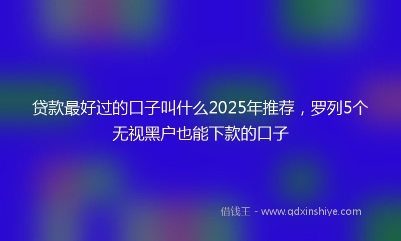 贷款最好过的口子叫什么2025年推荐,罗列5个无视黑户也能下款的口子
