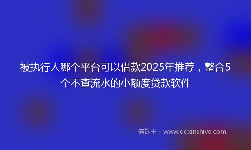 被执行人哪个平台可以借款2025年推荐，整合5个不查流水的小额度贷款软件