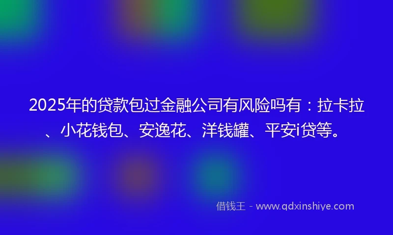 2025年的贷款包过金融公司有风险吗有：拉卡拉、小花钱包、安逸花、洋钱罐、平安i贷等。