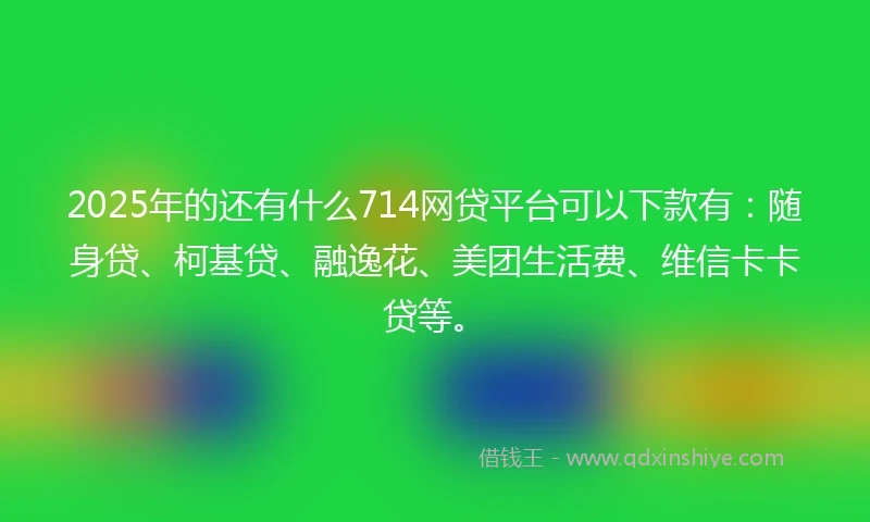 2025年的还有什么714网贷平台可以下款有：随身贷、柯基贷、融逸花、美团生活费、维信卡卡贷等。