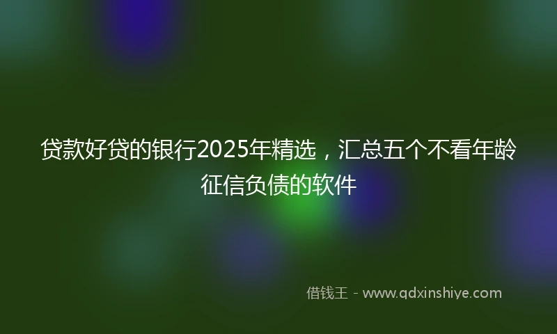 贷款好贷的银行2025年精选，汇总五个不看年龄征信负债的软件