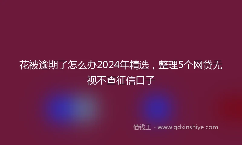 花被逾期了怎么办2024年精选，整理5个网贷无视不查征信口子