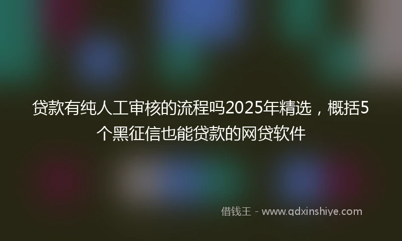 贷款有纯人工审核的流程吗2025年精选，概括5个黑征信也能贷款的网贷软件