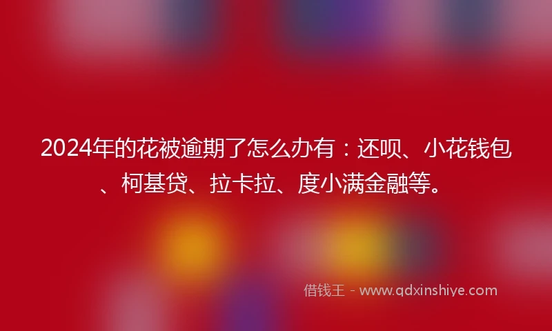2024年的花被逾期了怎么办有：还呗、小花钱包、柯基贷、拉卡拉、度小满金融等。