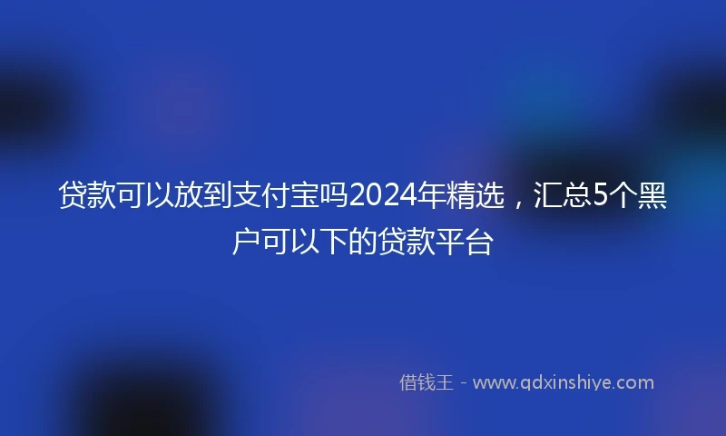 贷款可以放到支付宝吗2024年精选，汇总5个黑户可以下的贷款平台