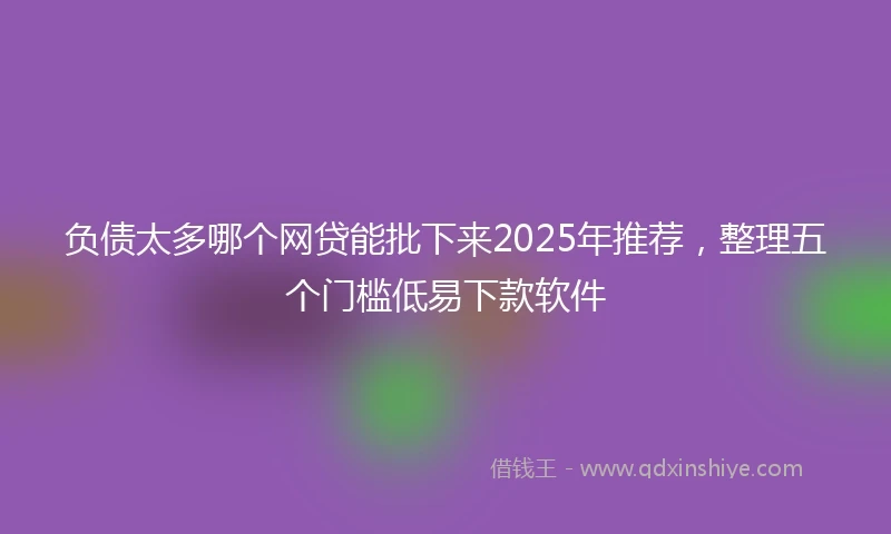 负债太多哪个网贷能批下来2025年推荐，整理五个门槛低易下款软件