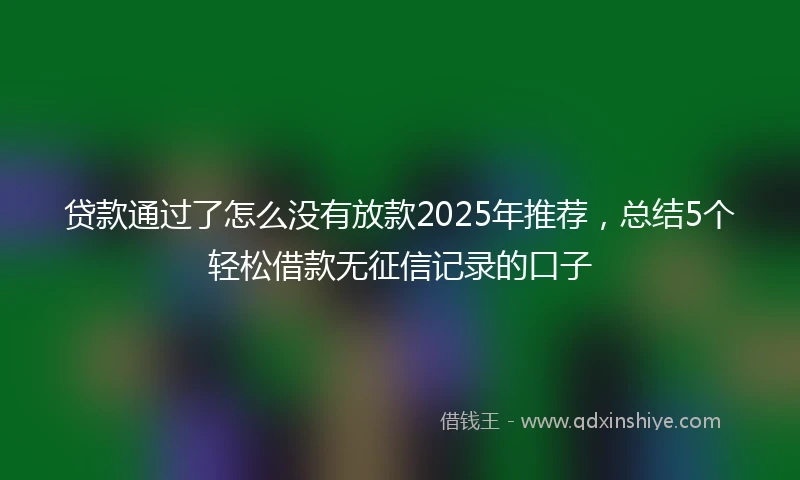 贷款通过了怎么没有放款2025年推荐，总结5个轻松借款无征信记录的口子