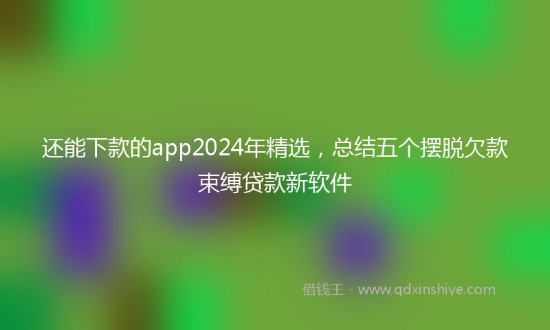 还能下款的app2024年精选，总结五个摆脱欠款束缚贷款新软件