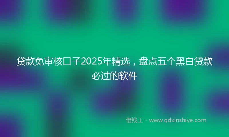 贷款免审核口子2025年精选，盘点五个黑白贷款必过的软件