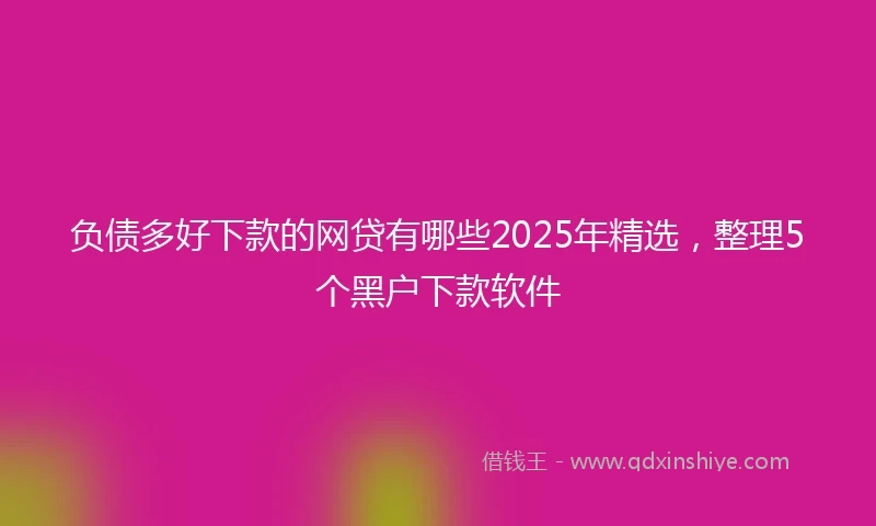 负债多好下款的网贷有哪些2025年精选，整理5个黑户下款软件