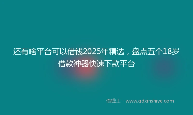 还有啥平台可以借钱2025年精选，盘点五个18岁借款神器快速下款平台
