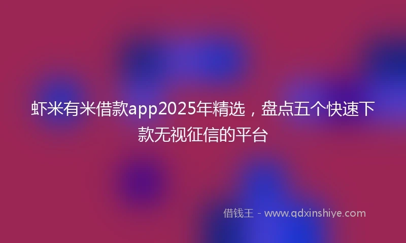 虾米有米借款app2025年精选，盘点五个快速下款无视征信的平台