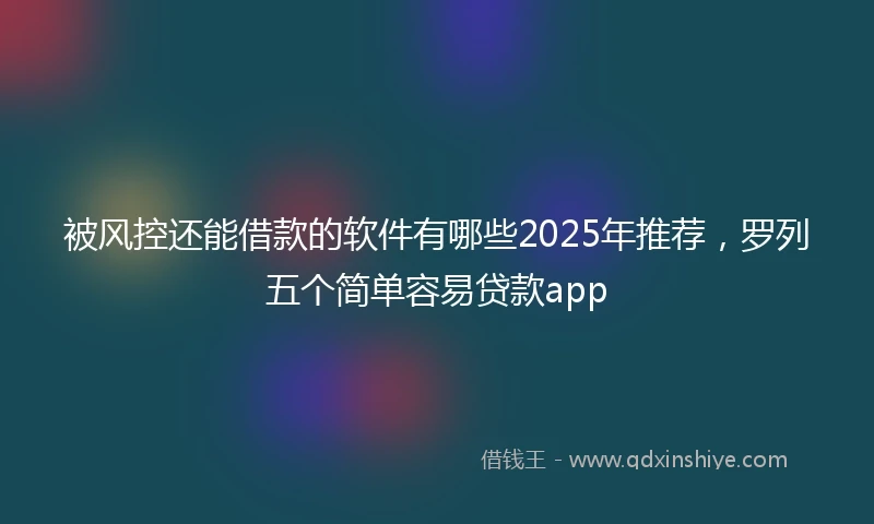 被风控还能借款的软件有哪些2025年推荐，罗列五个简单容易贷款app