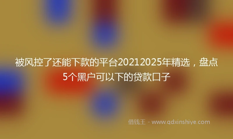 被风控了还能下款的平台20212025年精选，盘点5个黑户可以下的贷款口子