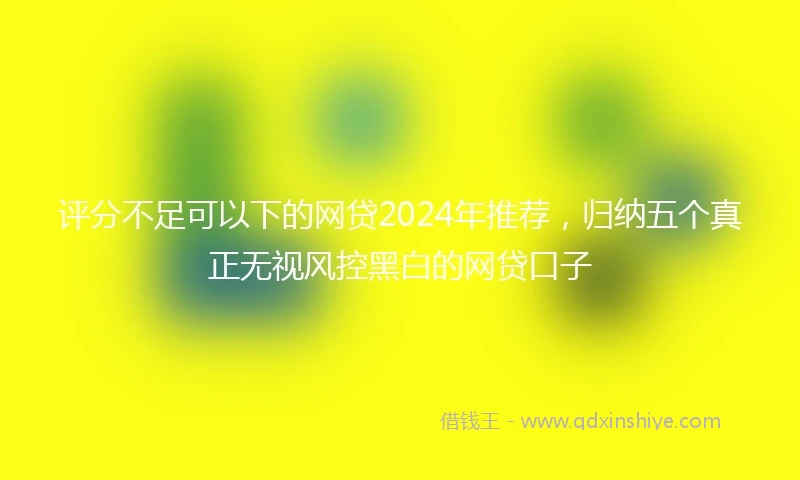 评分不足可以下的网贷2024年推荐，归纳五个真正无视风控黑白的网贷口子