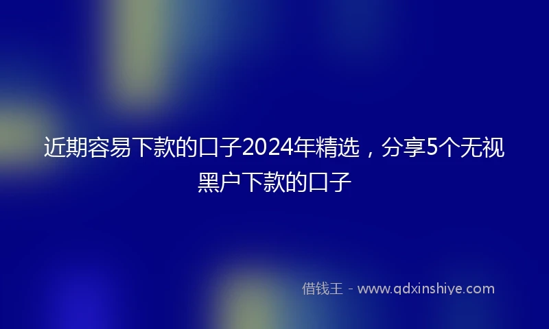 近期容易下款的口子2024年精选，分享5个无视黑户下款的口子