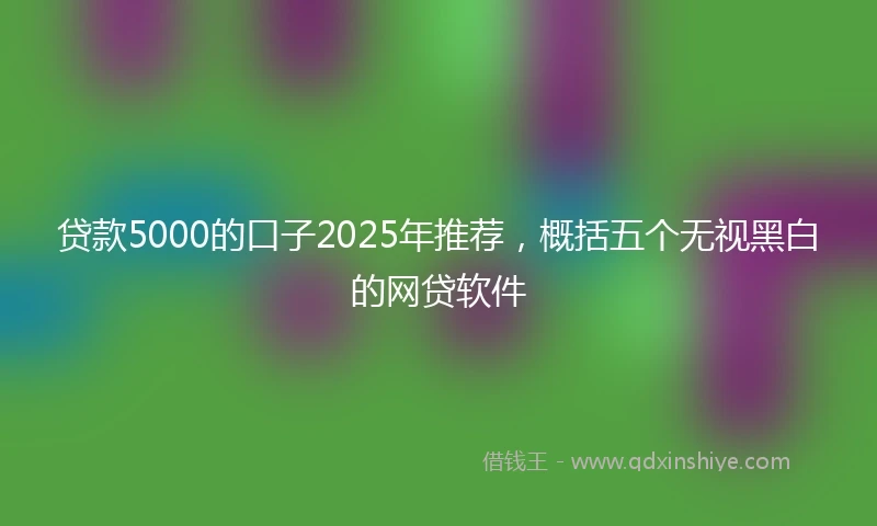 贷款5000的口子2025年推荐，概括五个无视黑白的网贷软件