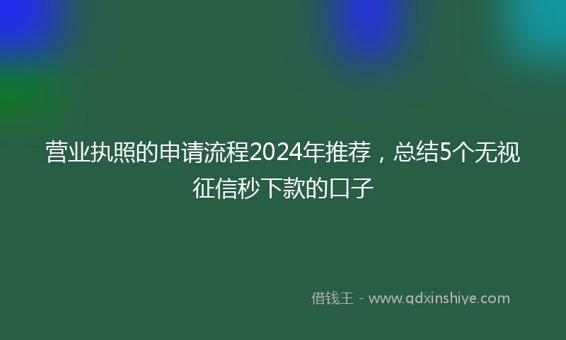 营业执照的申请流程2024年推荐，总结5个无视征信秒下款的口子