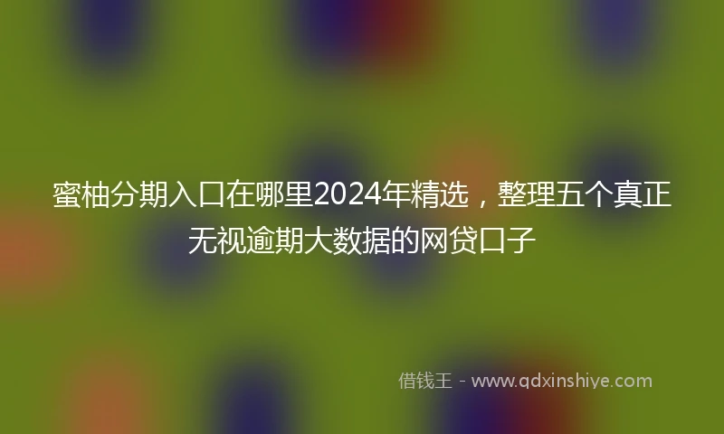 蜜柚分期入口在哪里2024年精选，整理五个真正无视逾期大数据的网贷口子