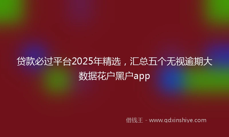 贷款必过平台2025年精选，汇总五个无视逾期大数据花户黑户app