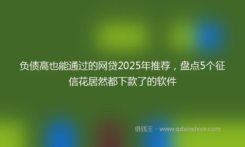 负债高也能通过的网贷2025年推荐，盘点5个征信花居然都下款了的软件