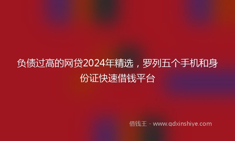 负债过高的网贷2024年精选，罗列五个手机和身份证快速借钱平台