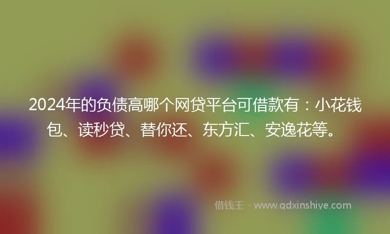 2024年的负债高哪个网贷平台可借款有：小花钱包、读秒贷、替你还、东方汇、安逸花等。