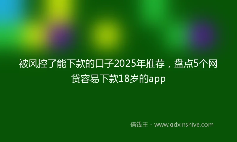 被风控了能下款的口子2025年推荐，盘点5个网贷容易下款18岁的app