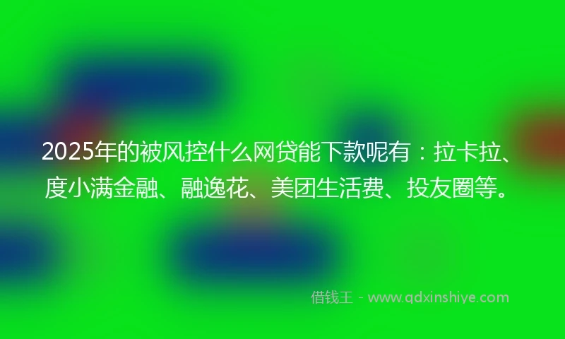 2025年的被风控什么网贷能下款呢有：拉卡拉、度小满金融、融逸花、美团生活费、投友圈等。