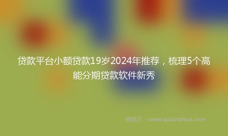 贷款平台小额贷款19岁2024年推荐，梳理5个高能分期贷款软件新秀