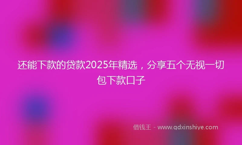 还能下款的贷款2025年精选，分享五个无视一切包下款口子